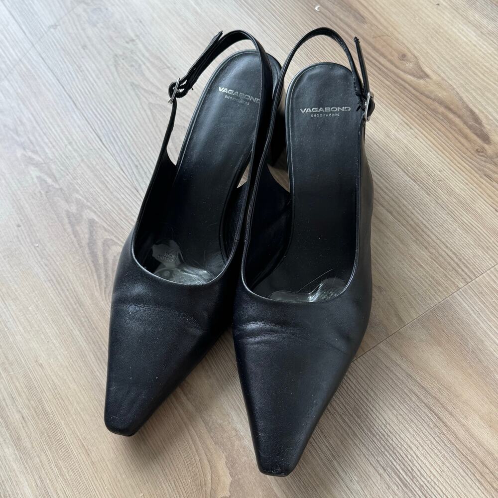 Vagabond Marta Slingback Pumps Black Leather Size 41
